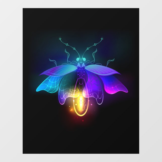 Neon Firefly on black Floor Decals (Front)