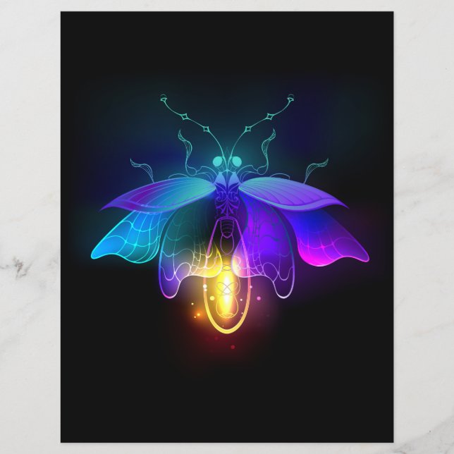 Neon Firefly on black Flyer (Front)