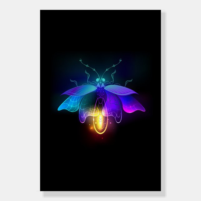 Neon Firefly on black Foam Board (Front)