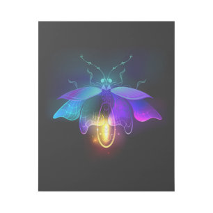Neon Firefly on black Gallery Wrap