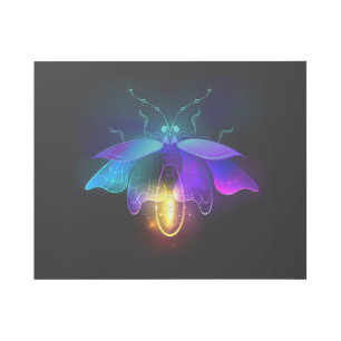Neon Firefly on black Gallery Wrap