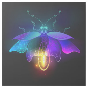 Neon Firefly on black Gallery Wrap