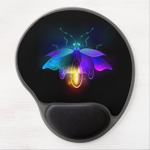 Neon Firefly on black Gel Mouse Pad