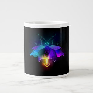 Neon Firefly on black Giant Coffee Mug