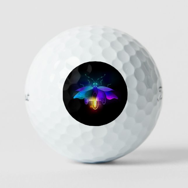 Neon Firefly on black Golf Balls (Front)