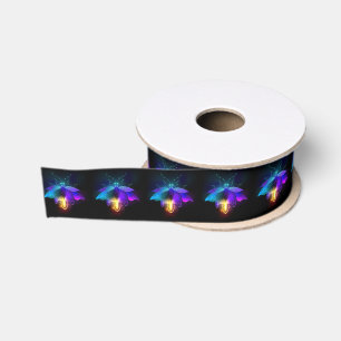 Neon Firefly on black Grosgrain Ribbon