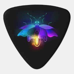 Neon Firefly on black Guitar Pick