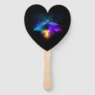 Neon Firefly on black Hand Fan