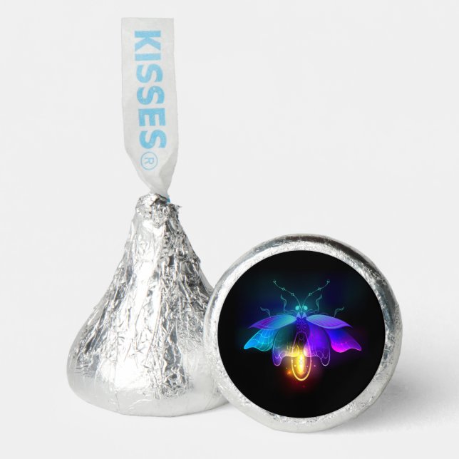 Neon Firefly on black Hershey®'s Kisses® (Front)