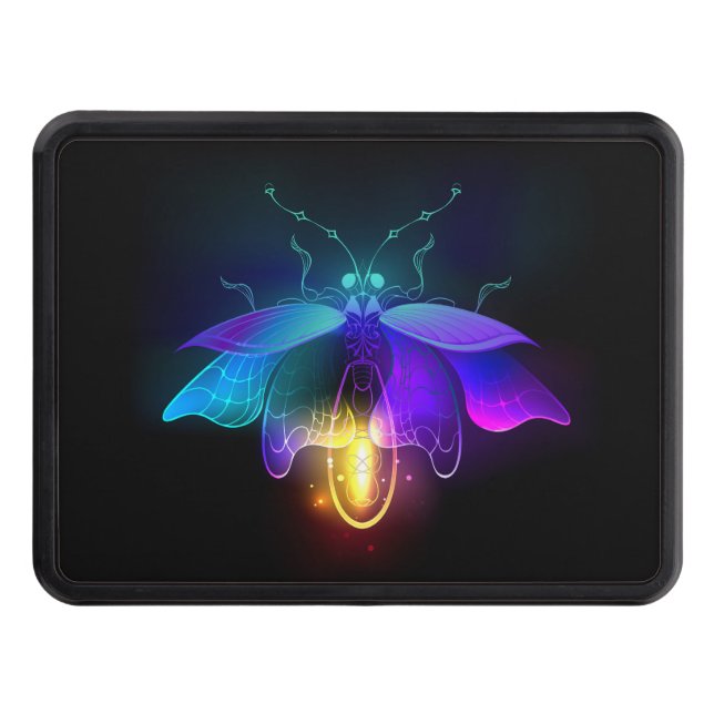 Neon Firefly on black Hitch Cover (Front)
