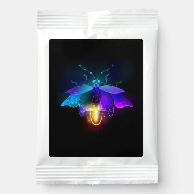 Neon Firefly on black Hot Chocolate Drink Mix (Front)