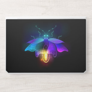 Neon Firefly on black HP Laptop Skin