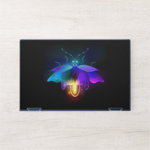 Neon Firefly on black HP Laptop Skin