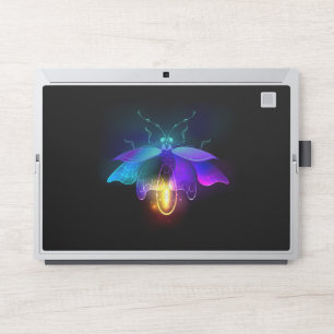 Neon Firefly on black HP Laptop Skin