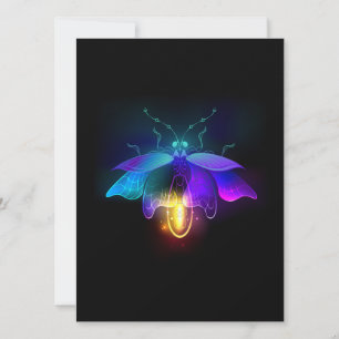 Neon Firefly on black Invitation