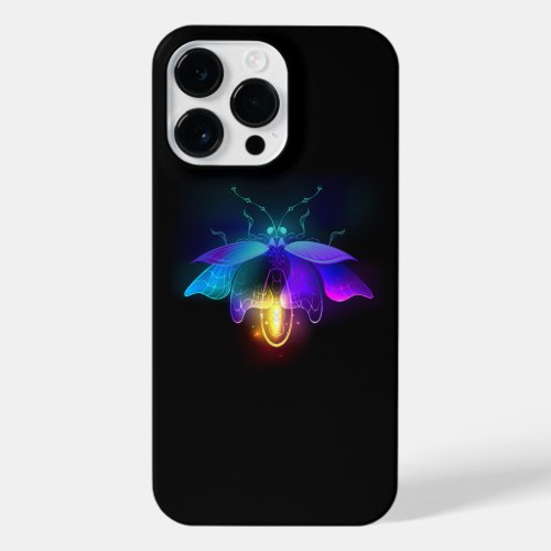 Neon Firefly on black iPhone 14 Pro Max Case