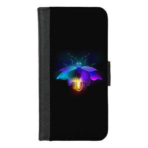 Neon Firefly on black iPhone 8/7 Wallet Case