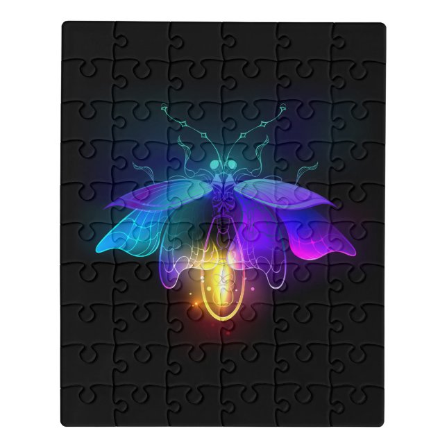 Neon Firefly on black Jigsaw Puzzle (Puzzle Vertical)