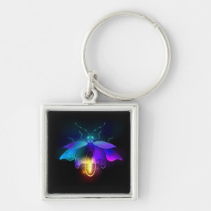 Neon Firefly on black Keychain