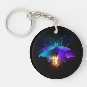 Neon Firefly on black Keychain