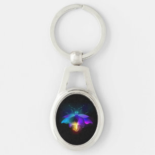 Neon Firefly on black Keychain