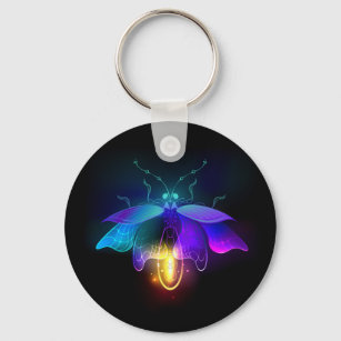 Neon Firefly on black Keychain