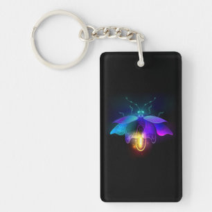Neon Firefly on black Keychain