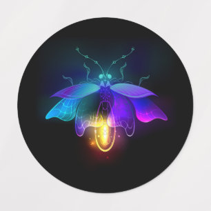 Neon Firefly on black Kids' Labels