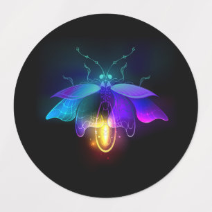 Neon Firefly on black Kids' Labels