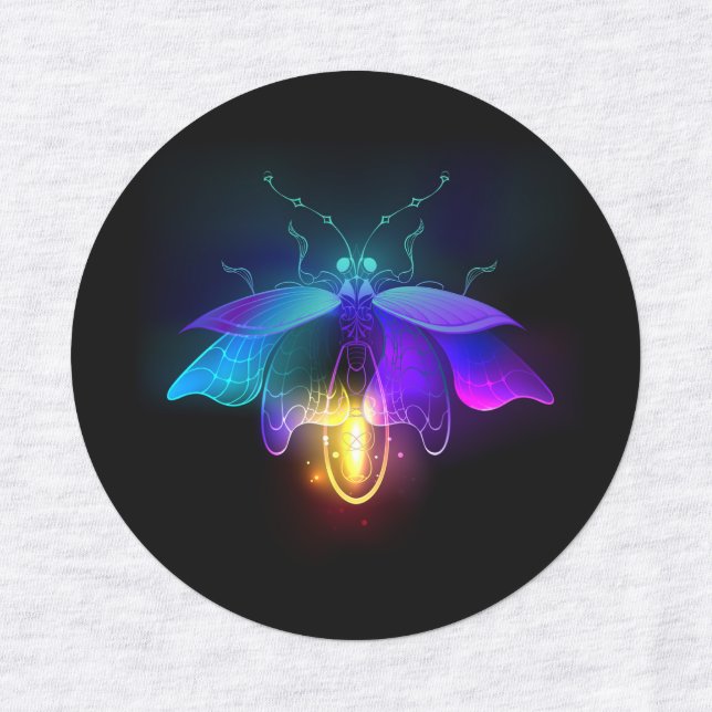 Neon Firefly on black Kids' Labels (Design 3)