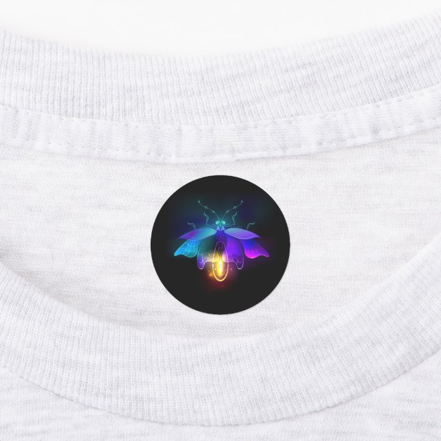 Neon Firefly on black Labels (Affixed)