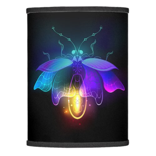 Neon Firefly on black Lamp Shade