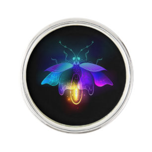 Neon Firefly on black Lapel Pin