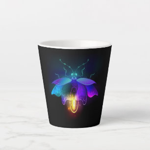 Neon Firefly on black Latte Mug