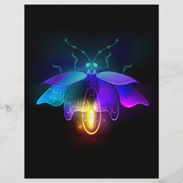 Neon Firefly on black Letterhead (Front)