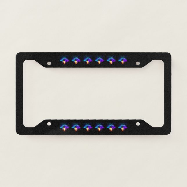 Neon Firefly on black License Plate Frame (Front)