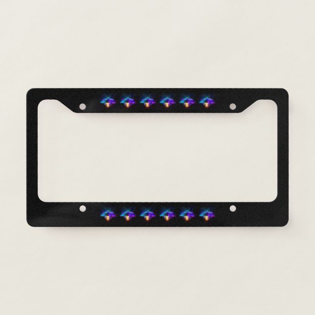 Neon Firefly on black License Plate Frame (Front)