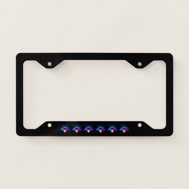 Neon Firefly on black License Plate Frame (Front)