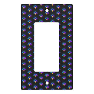 Neon Firefly on black Light Switch Cover