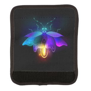 Neon Firefly on black Luggage Handle Wrap