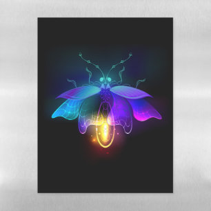 Neon Firefly on black Magnetic Dry Erase Sheet