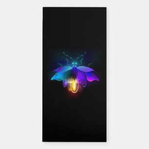 Neon Firefly on black Magnetic Notepad