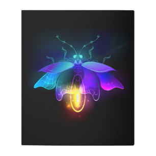 Neon Firefly on black Metal Print