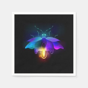Neon Firefly on black Napkins