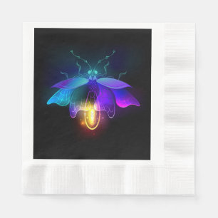 Neon Firefly on black Napkins