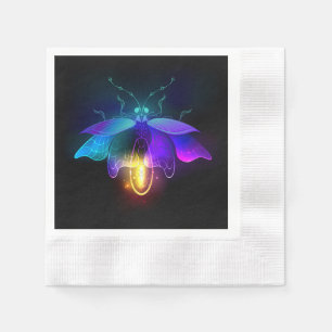 Neon Firefly on black Napkins