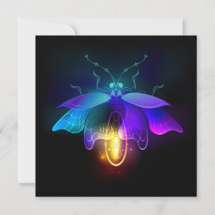 Neon Firefly on black Note Card