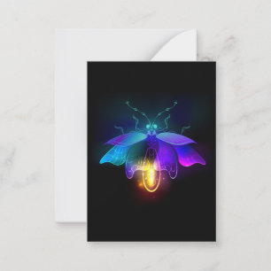 Neon Firefly on black Note Card