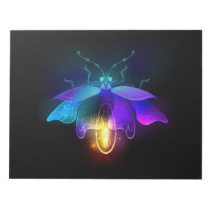 Neon Firefly on black Notepad