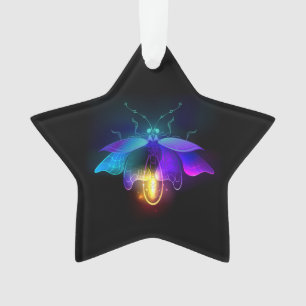 Neon Firefly on black Ornament